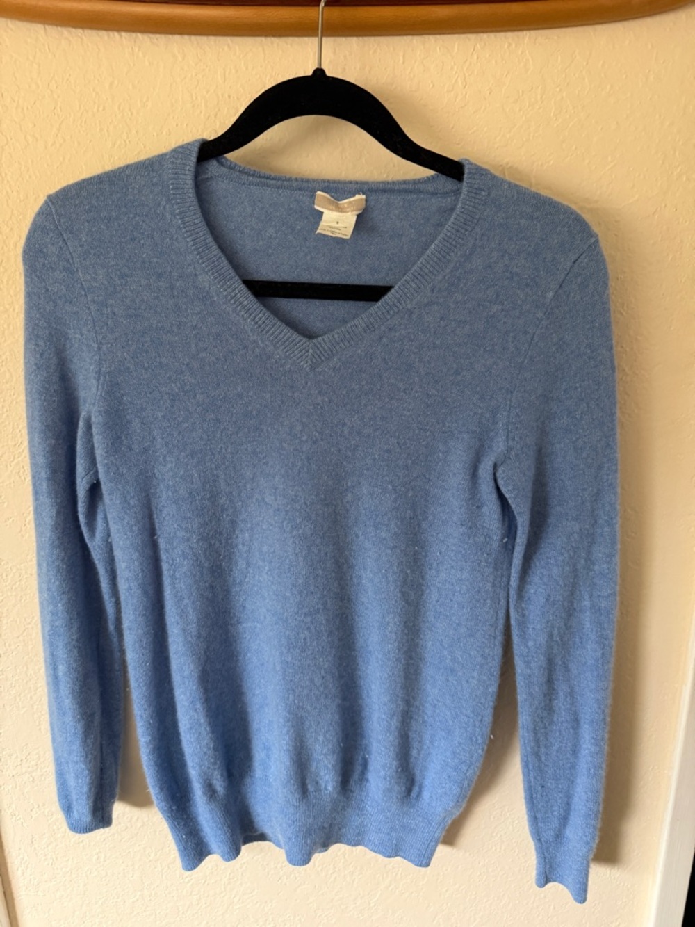 J. Crew Light Blue V-Neck Cashmere Blend Sweater